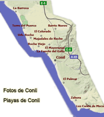 Mapa MICHELIN Conil de la Frontera - mapa Conil de la Frontera - ViaMichelin