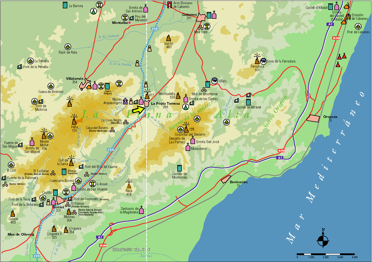 Imagen de La Pobla Tornesa mapa 12191 2 