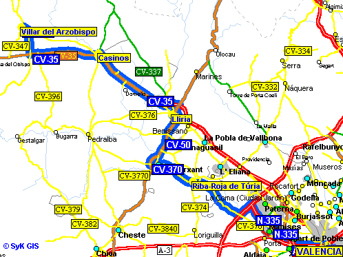 Imagen de Villar del Arzobispo mapa 46170 2 